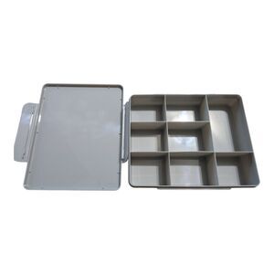 Deal Worthy 8 Compartment Snack Box Organizer Gray Plastic Storage